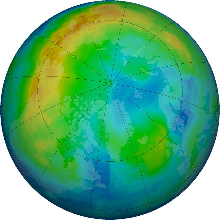 Arctic ozone map for 25 November 2003